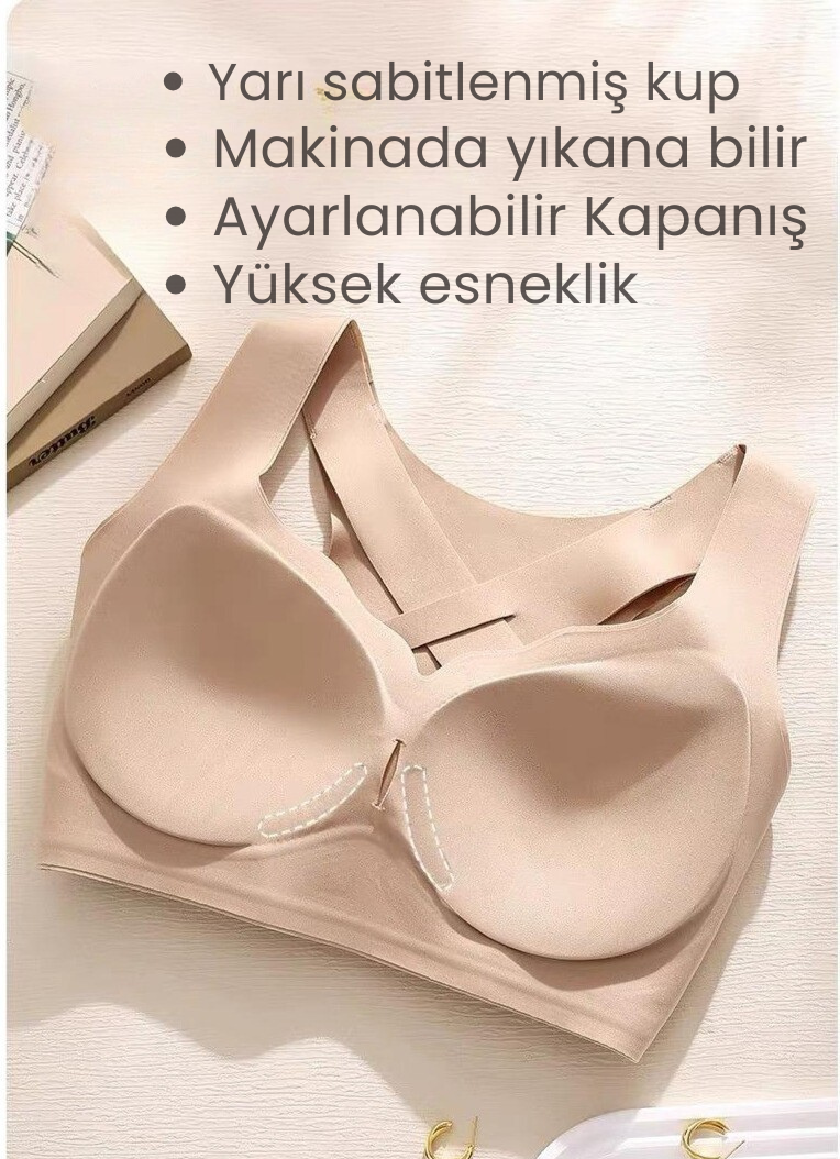 Kablosuz Ön Düğmeli Postür Sütyeni